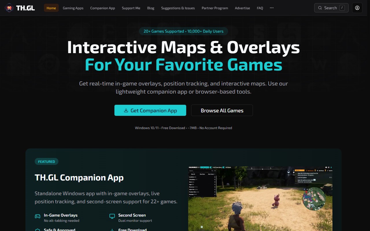 Screenshot of th.gl